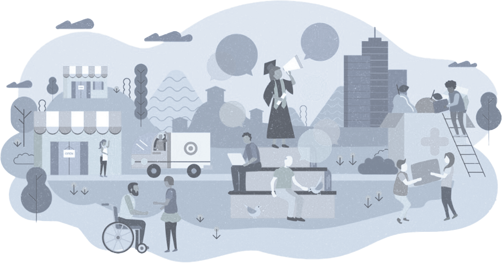 Illustration of an urban community